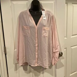 XXL Elle light pink sheer blouse - new with tags